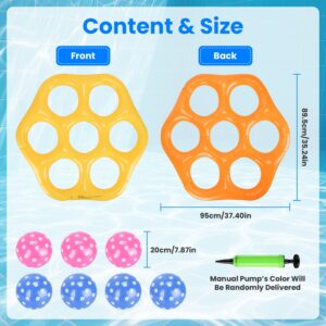 1Pc Opblaasbare Tic-Tac-Toe Zwembad Spel Set Met 7 Ballen Zomer Water Speelgoed Draagbare Opblaasbare Spel voor Zwembad Strand