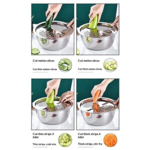 3-in-1-set groentehakgadget, roestvrijstalen rasp en wasbak