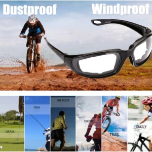 3 paar motorrijbrillen, windbestendige fietsbril, UV-bescherming, gewatteerde, comfortabele buitensportbril