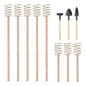 8-pack koperen tuinantenne voor elektrocultuur met 3 kleine tuingereedschappen Elektrocultuur plantenstaak tuingereedschap Koperen tuinpalen voor Gro