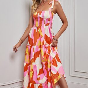 Backless halterjurk in strandstijl met print