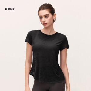 Bamboe-sectie garen zomer ademend yogavest voor dames, losvallend