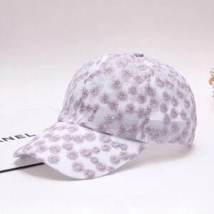 Baseballpet met uitgeholde geborduurde madeliefjes voor dames in retro en artistieke stijl, geschikt voor buitenreizen, fotografie, dagelijks gebruik, voor zussen om te gaan winkelen en samen plezier te hebben.