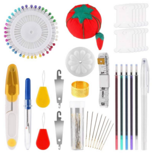 Borduurpakket en borduurpakketten voor volwassenen Beginners Complete 205-delige set met 100 DMC-draden, 5 bamboe hoepels, 3 Aida-stoffen, gereedschap en gids - Perfecte kruissteek, borduurcadeau voor volwassenen en kinderen