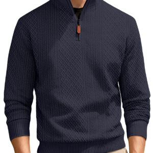 Casual sporttop met opstaande kraag, ritssluiting en lange mouwen voor heren