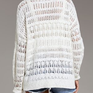 Casual strand-cover-up trui met semi-open hals