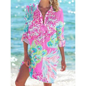 Dames zomer bedrukt shirt Resort strandblouse