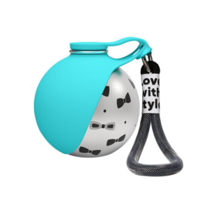 Draagbare hondenwaterfles 10 oz roestvrijstalen reishondwaterdispenser met kom Morsvrije puppywaterfles voor wandelen Wandelen Kleine hondenwaterfles
