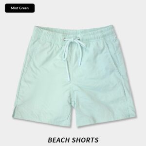 Effen kleur, casual, ademend, sneldrogend herenstrandshort met rechte pijpen