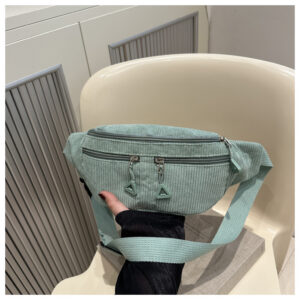 Effen kleur casual sport corduroy crossbody heuptas met één schouder