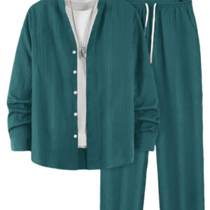 Effenkleurige heren casual sport tweedelige set