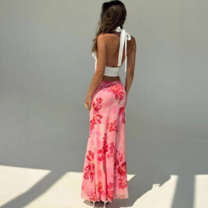 Elegante strandvakantierok met visstaartzoom