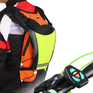 Fiets-LED-richtingaanwijzer, slimme LED-pijlwaarschuwingsrugzakclip, rij- en nachtrijrichtingslicht met helderheid, unisex nachtuitrusting voor woon-werkverkeer buitenshuis, multifunctionele schoudertas ac