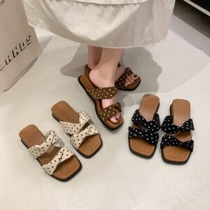 Franse casual platform-sleehak-sandalen voor dames, nieuwe zomerse outdoor-slippers met één bandje, bijpassende jurken