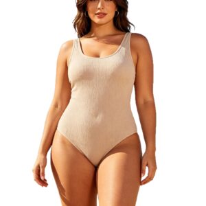 Geplooide Body-Con Fishtail U-hals bodysuit met strandvakantie