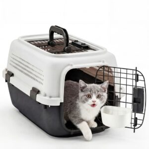 Hardzijdige honden- en kattenmand, goedgekeurd door TSA luchtvaartmaatschappij, voor kleine tot middelgrote huisdieren, reiskrat met handvat, geventileerd ontwerp