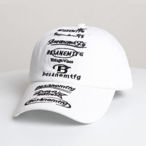 Heren zwart-wit meerletterige gebogen rand verstelbare trendy baseballpet geschikt voor buitenuitjes en dagelijks gebruik tijdens een date