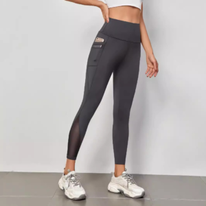 Hoge taille Grenadine stiksels Yogabroek Zak Sneldrogend Ademend Hip Lifting Sport