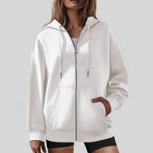 Hoodie met rits en casual sport damessweatshirt