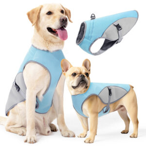 Koeljack voor honden voor grote honden, koelvest voor huisdieren met gaas en D-ring, koeljack voor honden met reflecterende strepen voor strand, wandelen, wandelen