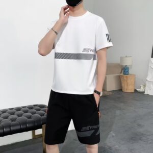 Modieuze, casual zomerset met korte mouwen en shorts voor heren