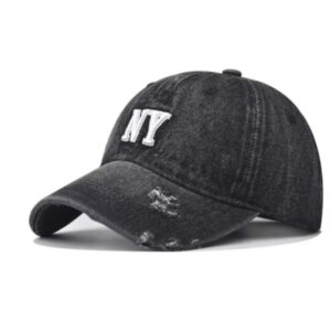 Monochrome letter driedimensionaal geborduurd gerafeld gewassen vintage trend casual baseballpet geschikt voor buitensporten en reizen