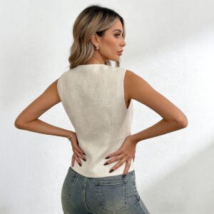 Mouwloos shirt Elegante top met knoopsluiting voor de zomer