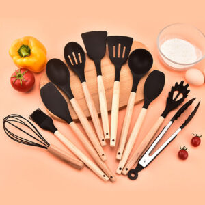 Nieuwe 12-delige keukengerei set siliconen koken anti-aanbak spatel turner lepel gereedschap UK