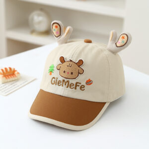 Nieuwe cartoon baseballpet voor kinderen zomer - schattige kleine herten geborduurde muts voor jongens en meisjes - baby-zonbescherming en schaduwhoes