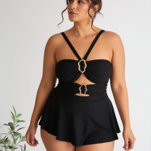 Nieuwe elegante en modieuze damesstijl Dameszwempak voor strandvakantie Stijlvol badpak met hoge hals en verstelbare bandjes Strandtankini - KA-P800-01