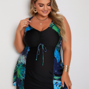 Nieuwe elegante en modieuze damesstijl Dameszwempak voor strandvakantie Stijlvol badpak met hoge hals en verstelbare bandjes Strandtankini - KA-P799-01