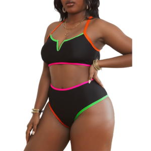 Nieuwe elegante en modieuze damesstijl Dameszwempak voor strandvakantie Stijlvol badpak met hoge hals en verstelbare bandjes Strandtankini-M064