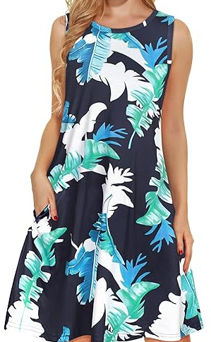 Nieuwe stijl losse tankjurk met Hawaiiaanse print