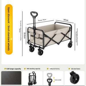 Opvouwbare reisaanhangwagen Outdoor-kampeerwagen voor gebruik op de picknick en op de camping