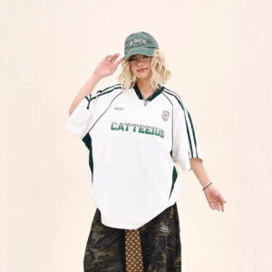 Retro Letter T-shirt met korte mouwen Dames Zomersport