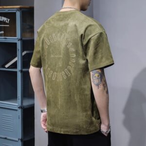 Retro suède T-shirt met korte mouwen voor heren