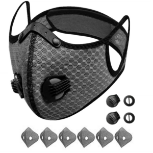 Sportmasker Fietsen Gezichtsmasker Actieve koolfilter Ademhalingsventielen met filter