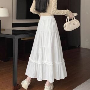 Taartrok met ruchesdetail Dames zomerstijl met hoge taille