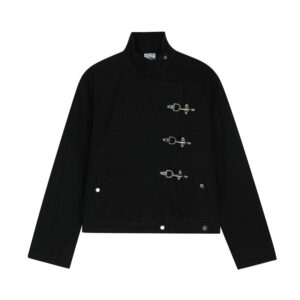 Vintage noodlijdende vliegtuig-knop revers denim jack voor heren
