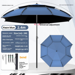 Visparaplu, vis- en kampeerparaplu, grote strandvisparaplu, verdikte zonwering buitenparasol