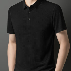 Zomer nieuw effen kleur high-end ademend T-shirt van ijszijde met korte mouwen