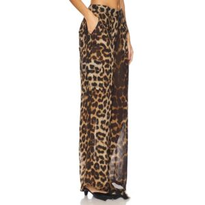 Zomer nieuwe dames luipaardprint chiffon bedrukte modieuze slim-fit broek