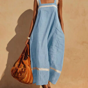 Zomerjurk met kleurblokken voor dames, casual mode met losse zakken