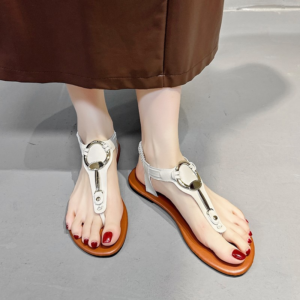 Zomerslippers Peep-toe platte sandalen in Siamese stijl