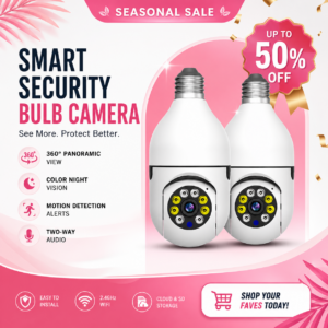 2 PCS Ease Life APP Gloeilamp Beveiligingscamera's Draadloze WiFi-camera voor buiten 5GHz, 360 graden, E27 Licht Socket Schroef In Securi