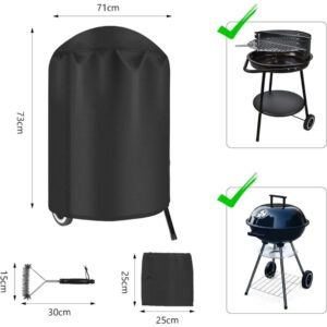 71×73 cm zwarte hoes voor buitengrill, opberghoes voor terras en tuin, hoes voor grillaccessoires