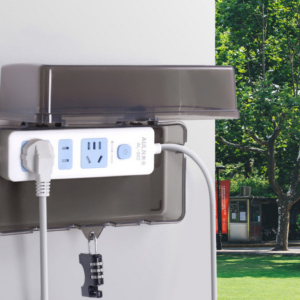 Afsluitbare waterdichte doos met stekkerdoos, regendichte anti-diefstal opbergkoffer voor buiten voor EV-, batterij- en auto-oplaadstapels