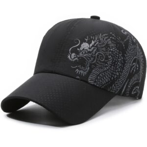 Bijpassende mesh-draakpatroon voor heren en dames, bedrukt, sneldrogend, ademend, modetrend-baseballpet voor zomerse uitstapjes, feesten, buitenactiviteiten