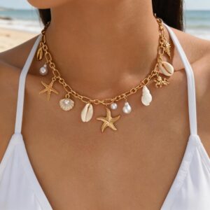 Boheemse zomerstrandschelpketting voor dames