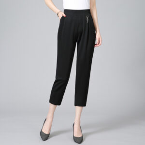 Dames zomer dunne casual broek met hoge taille